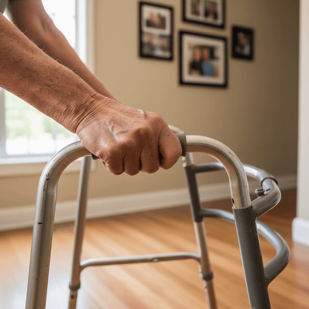 Physical therapist assessing patient balance during vestibular therapy session